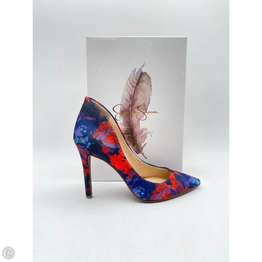 Sandals Heels Stiletto By Jessica Simpson In Multi-colored, Size: 6.5