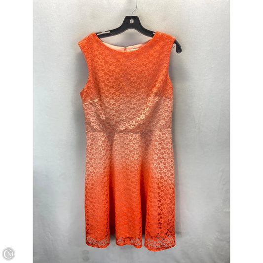 Dress Casual Midi By Sandra Darren In Orange, Size: L