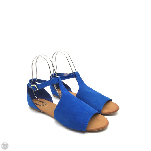 Sandals Flats By Rouge In Blue & Tan, Size: 10