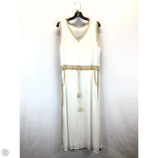 Dress Casual Maxi By Chicos In Cream & Tan, Size: Xl