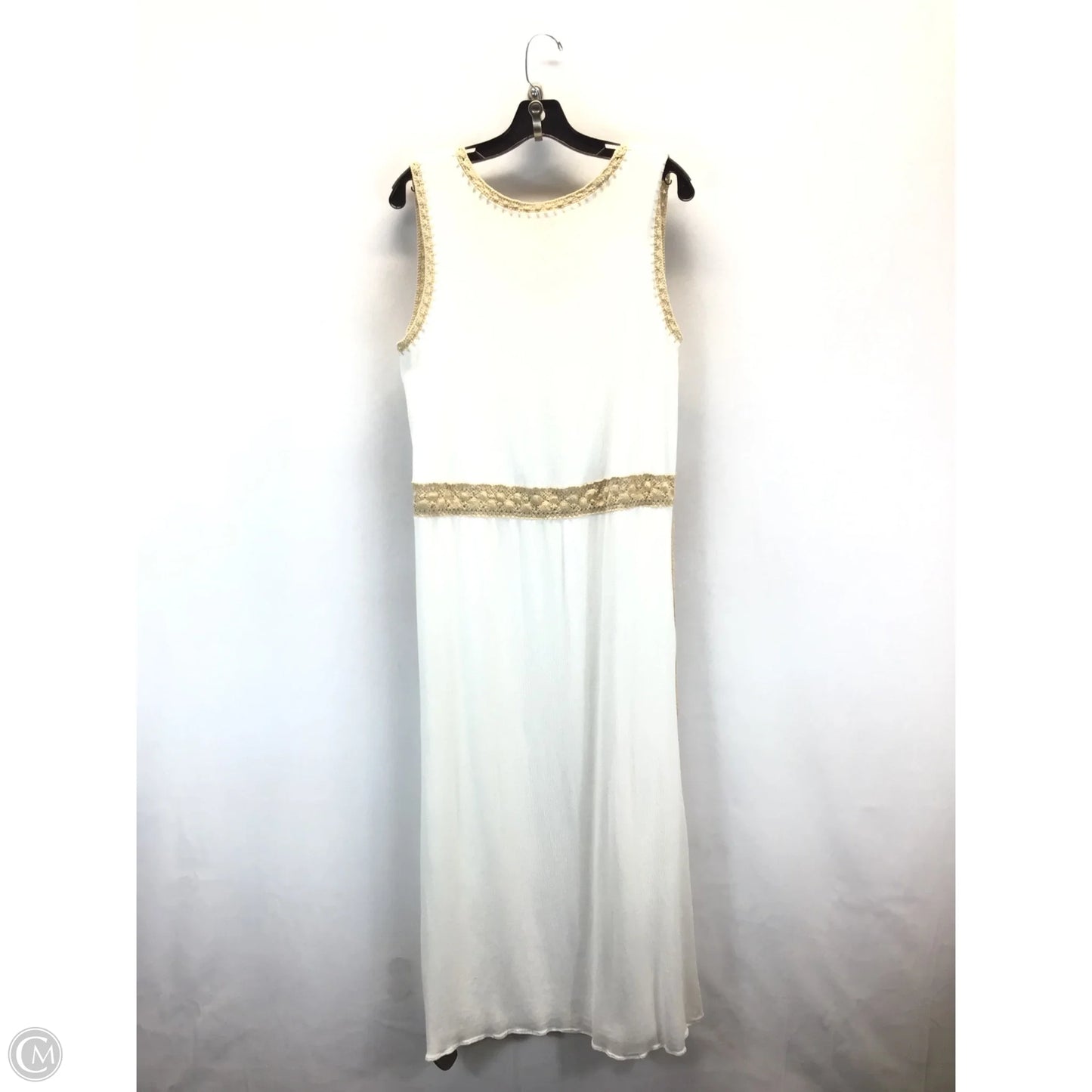 Dress Casual Maxi By Chicos In Cream & Tan, Size: Xl