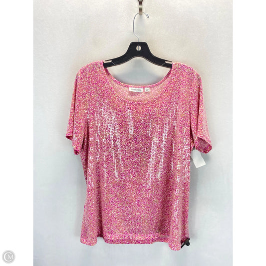 Top Short Sleeve By Joan Rivers In Pink, Size: L