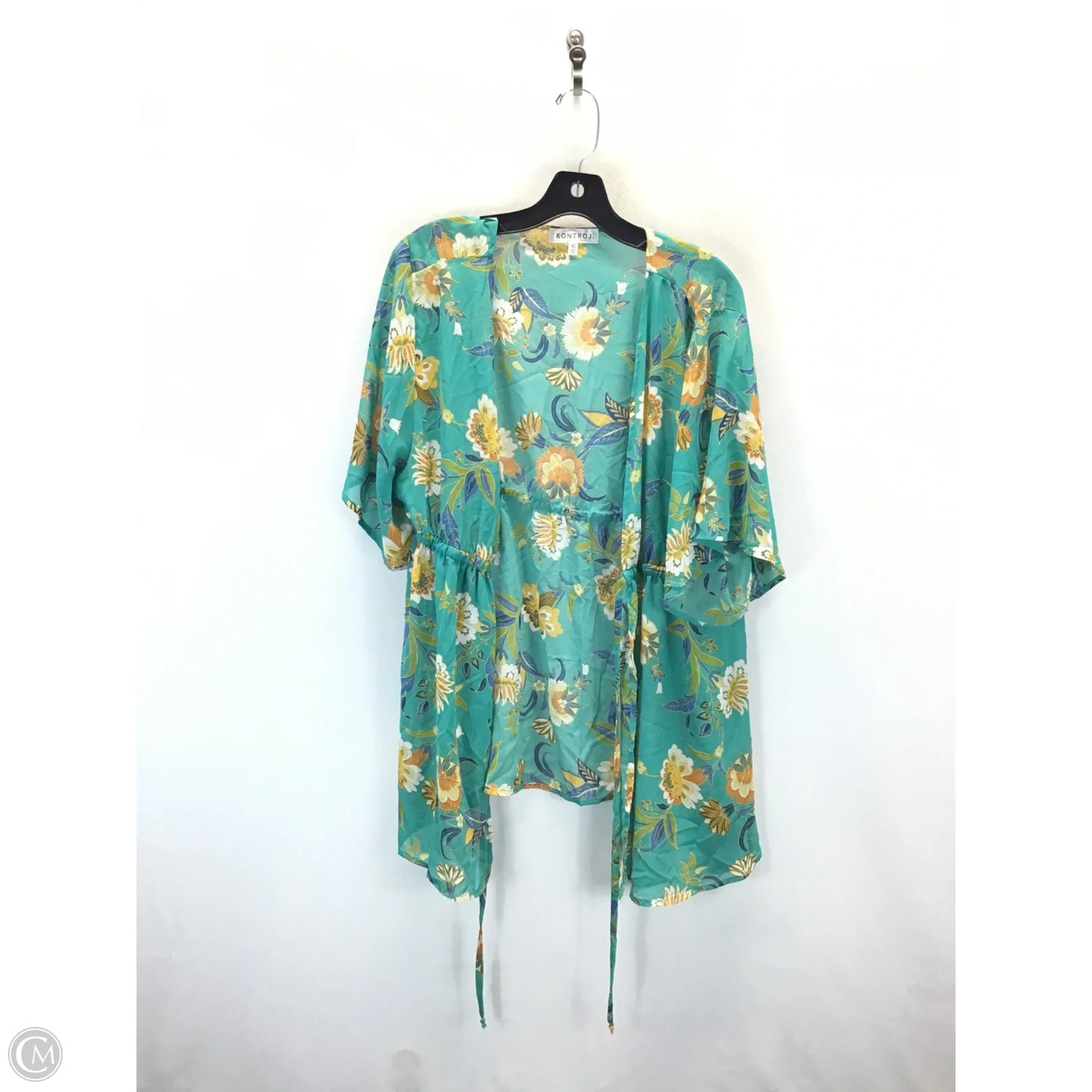 Cardigan By Clothes Mentor In Floral Print, Size: Xl