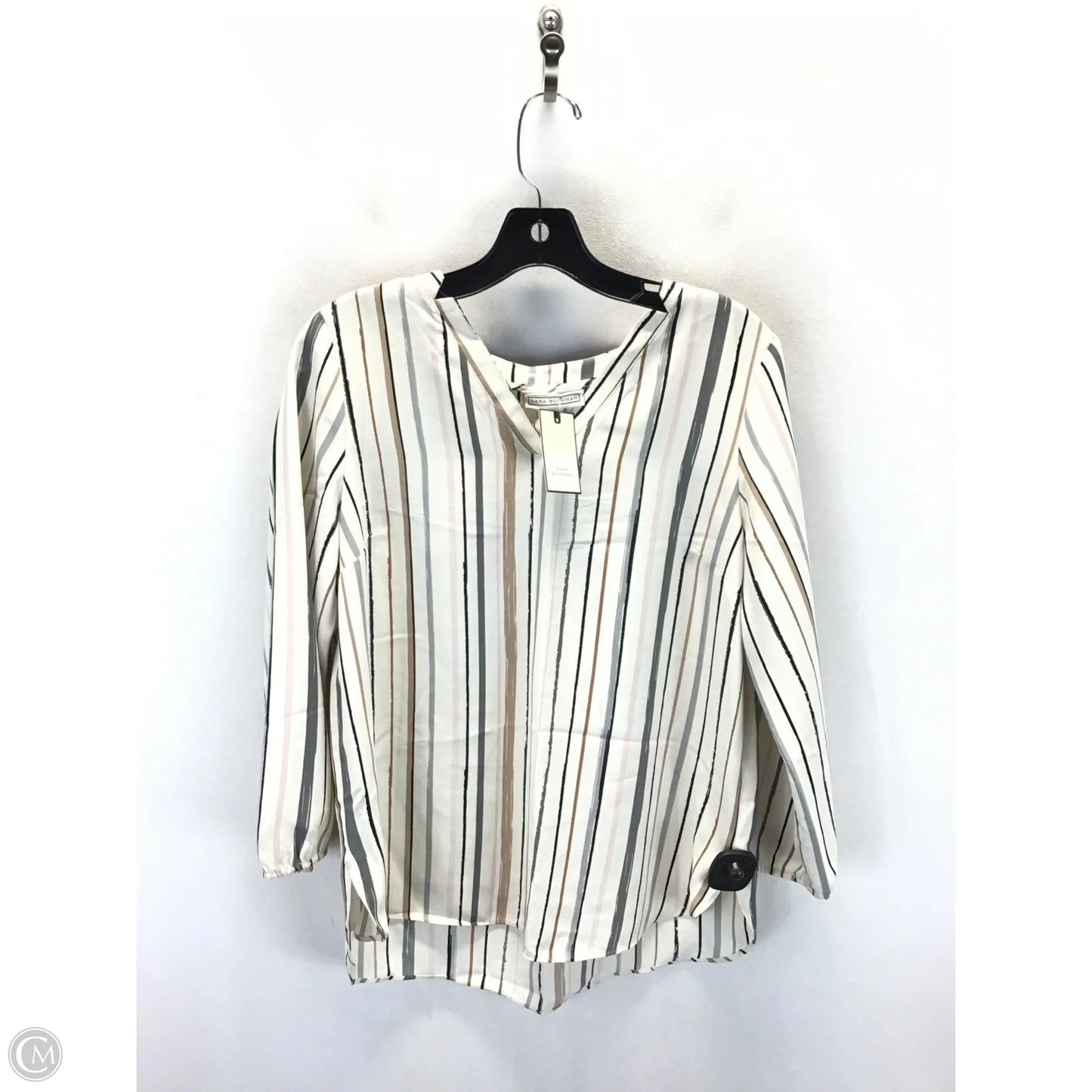 Top Long Sleeve By Dana Buchman In Striped Pattern, Size: M