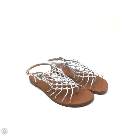 Sandals Designer By Stuart Weitzman In Silver & Tan, Size: 8