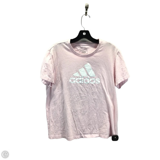 Athletic Top Short Sleeve By Adidas In Pink, Size: L