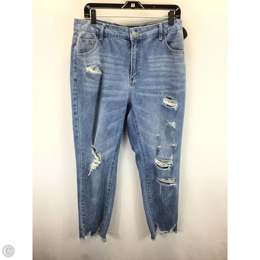 Jeans Straight By Shein In Blue Denim, Size: 12