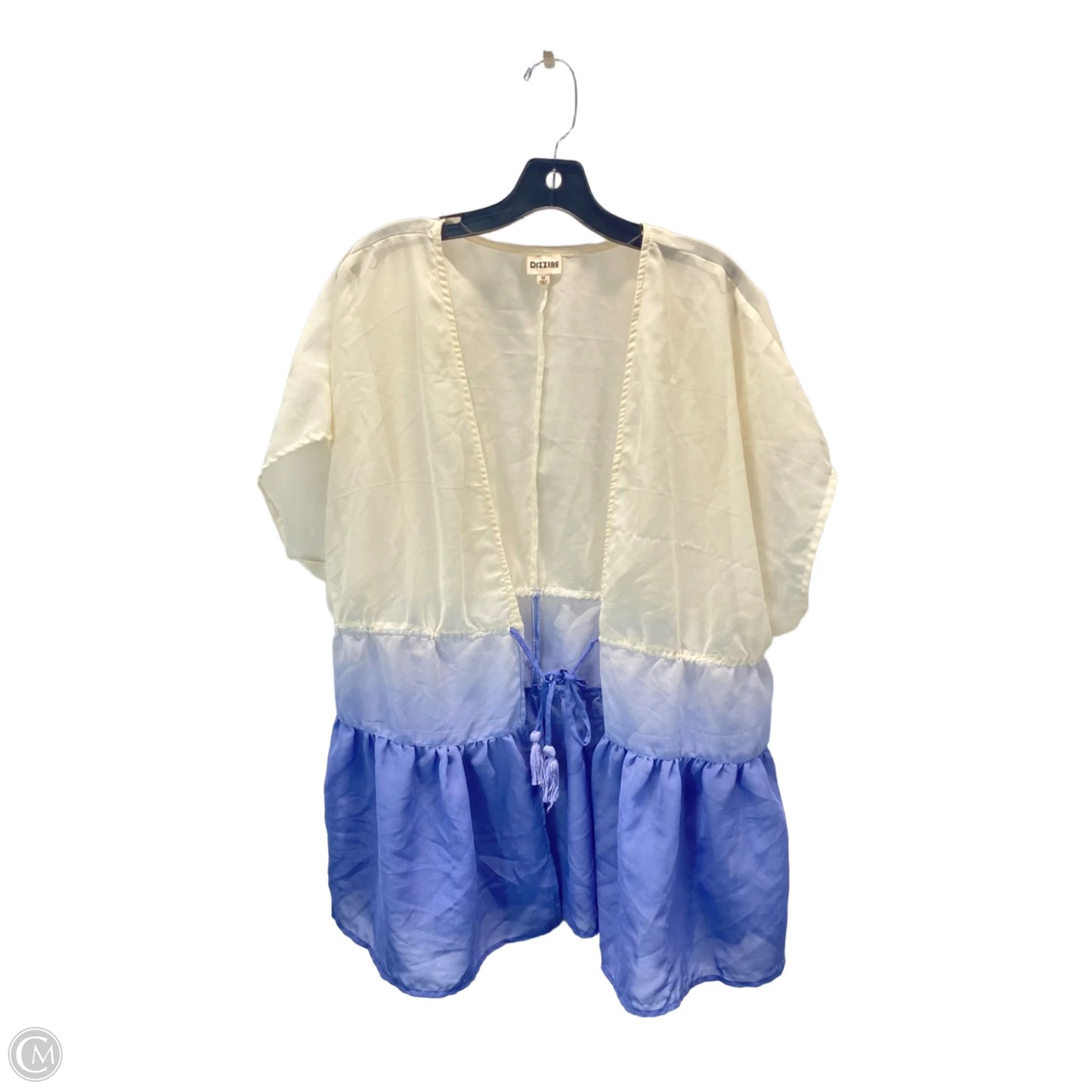 Swimwear Cover-up By Clothes Mentor In Blue & Cream, Size: M