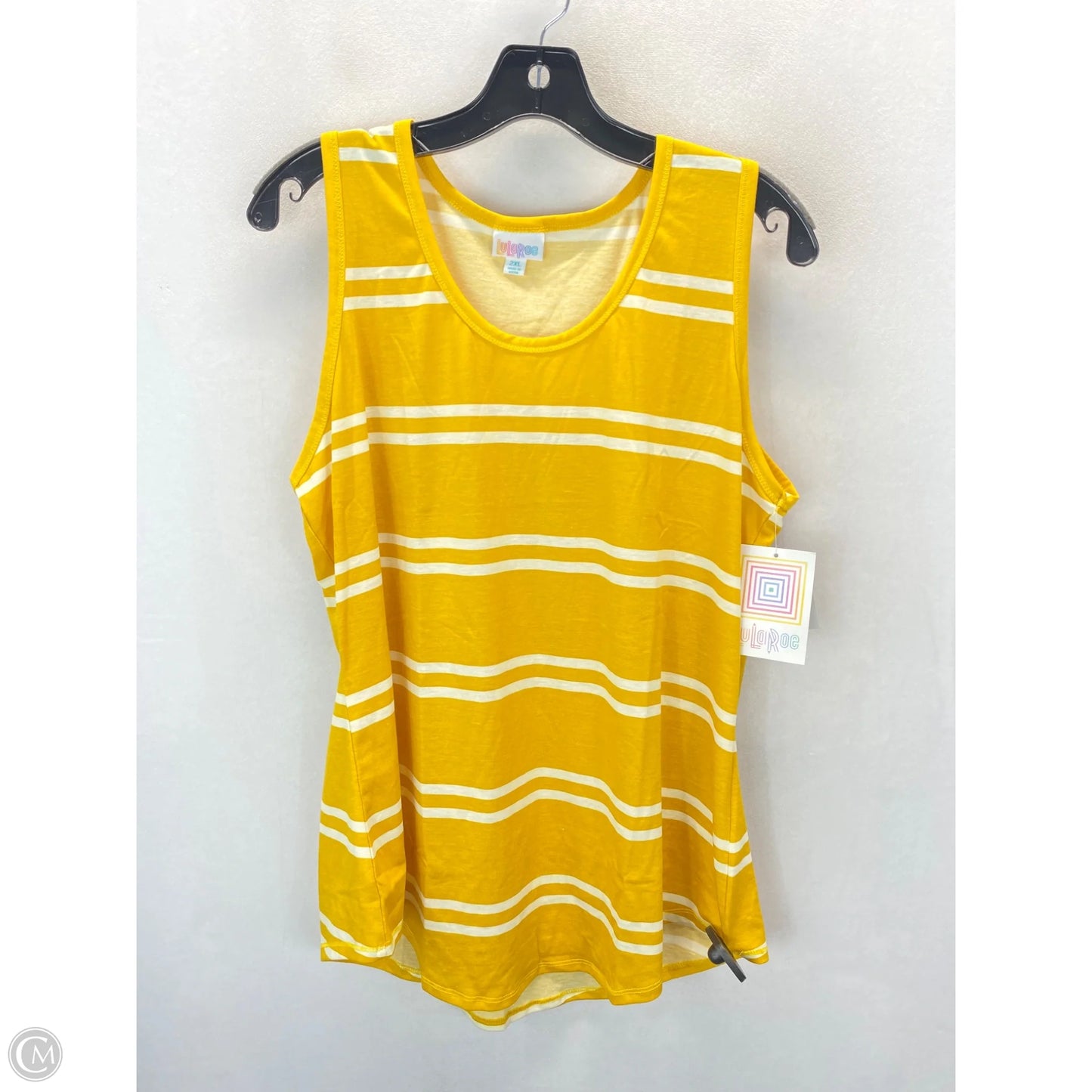 Tank Top By Lularoe In White & Yellow, Size: 2x