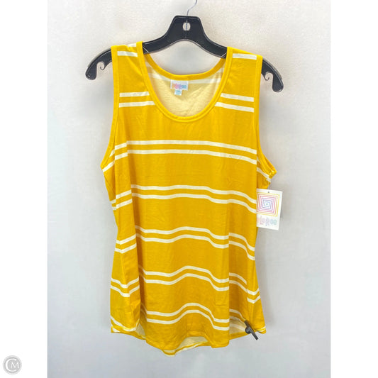 Tank Top By Lularoe In White & Yellow, Size: 2x