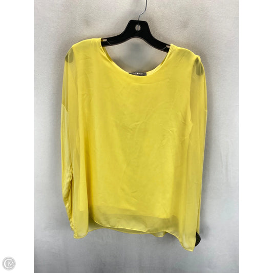 Top Long Sleeve Basic By Clothes Mentor In Yellow, Size: 2x