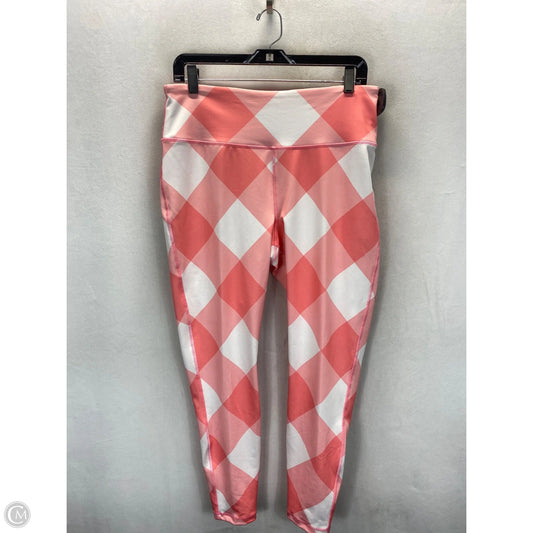 Athletic Leggings By Crown And Ivy In Pink & White, Size: 12