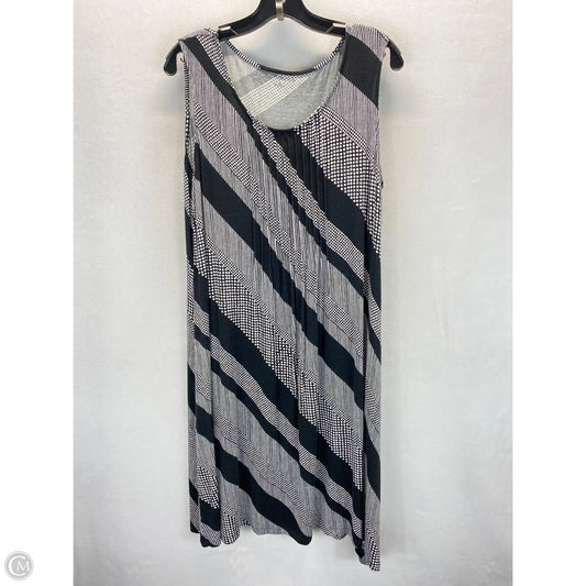 Dress Casual Midi By Croft And Barrow In Black & White, Size: L