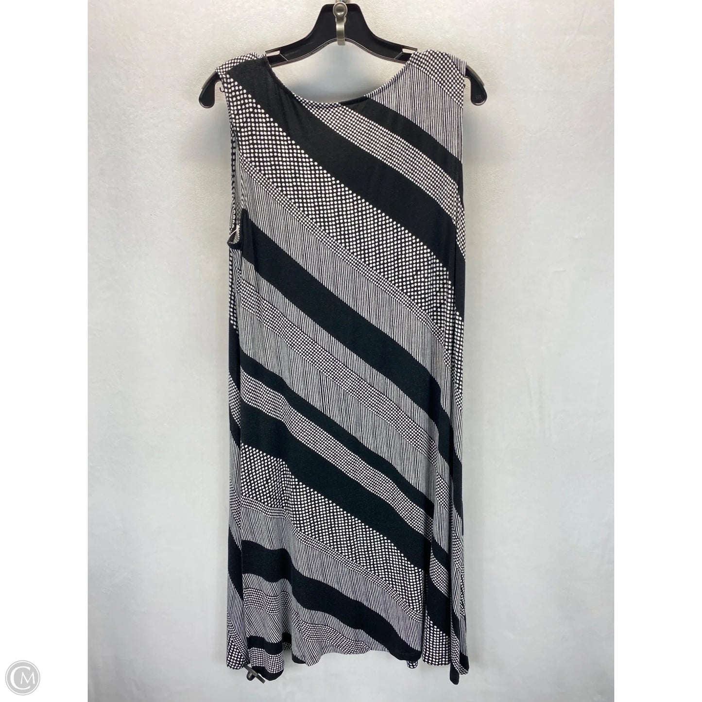 Dress Casual Midi By Croft And Barrow In Black & White, Size: L