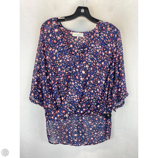 Top Short Sleeve By Wayf In Blue Red & White, Size: S