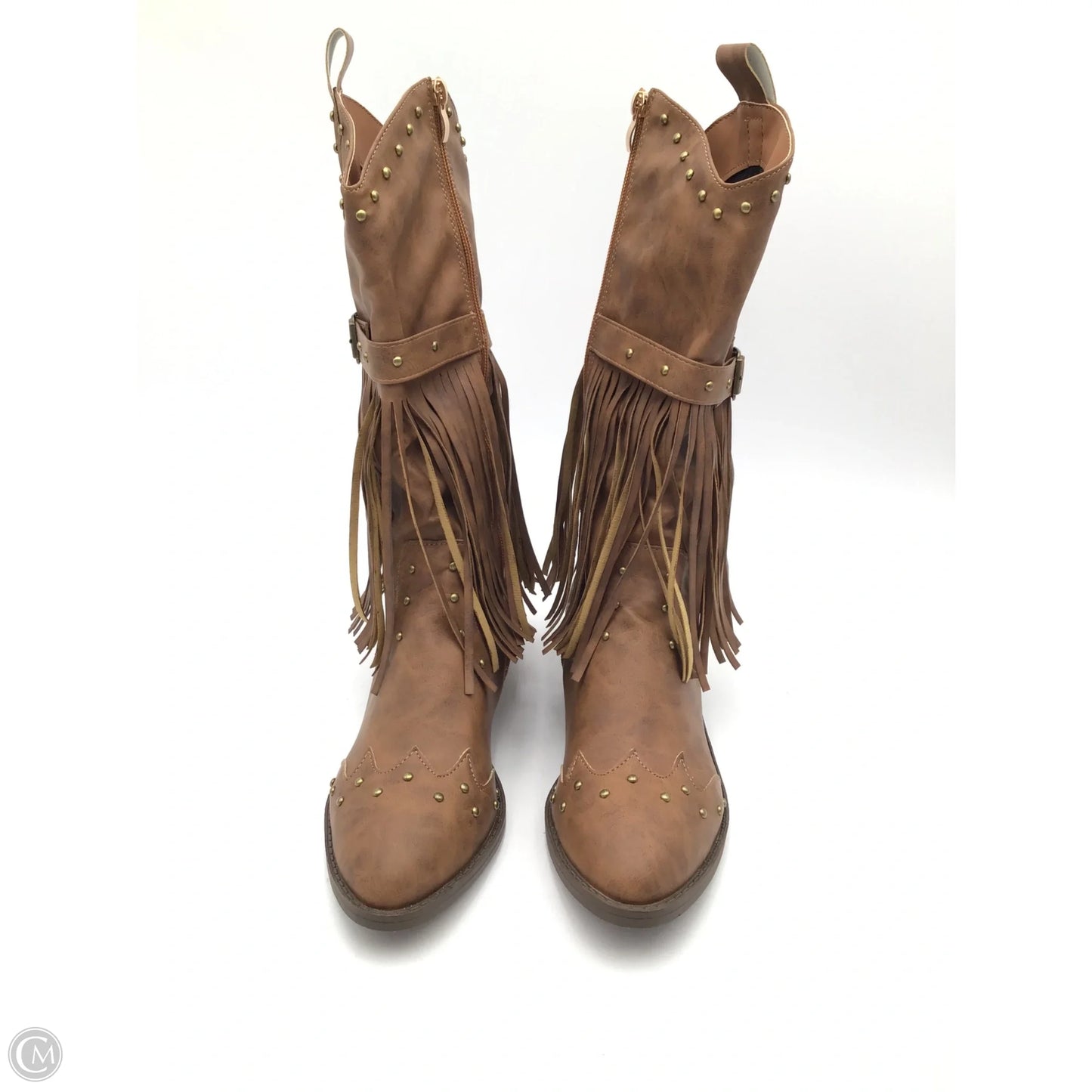 Boots Western By Clothes Mentor In Brown & Gold, Size: 11