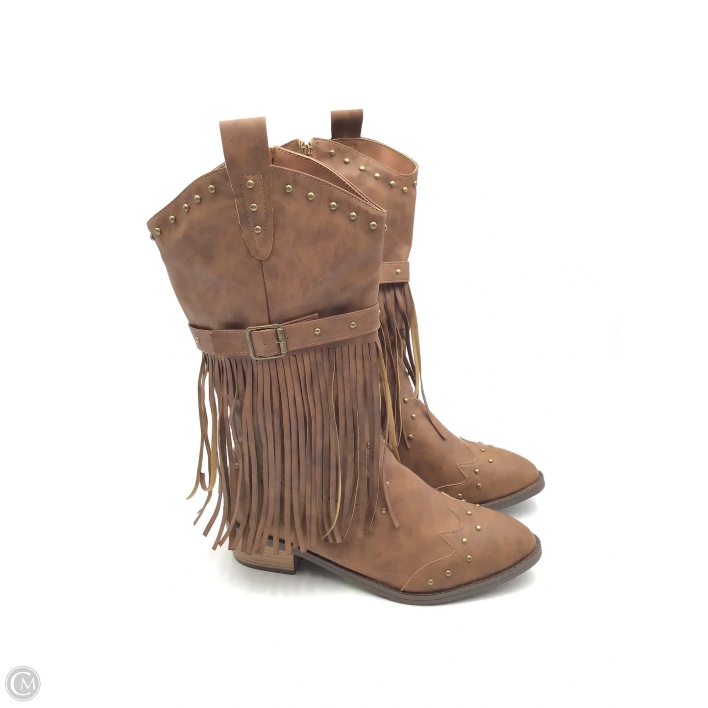 Boots Western By Clothes Mentor In Brown & Gold, Size: 11