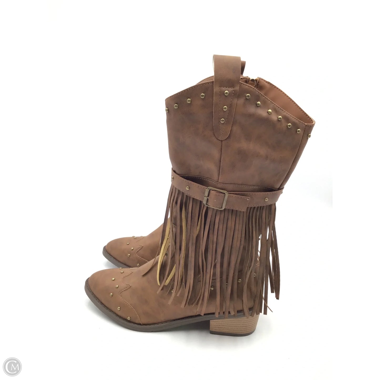 Boots Western By Clothes Mentor In Brown & Gold, Size: 11