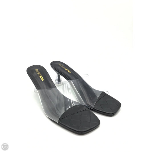Sandals Heels Kitten By Fashion Nova In Black, Size: 8.5