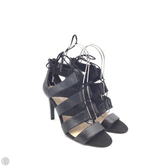 Sandals Heels Stiletto By Nine West In Black, Size: 8.5