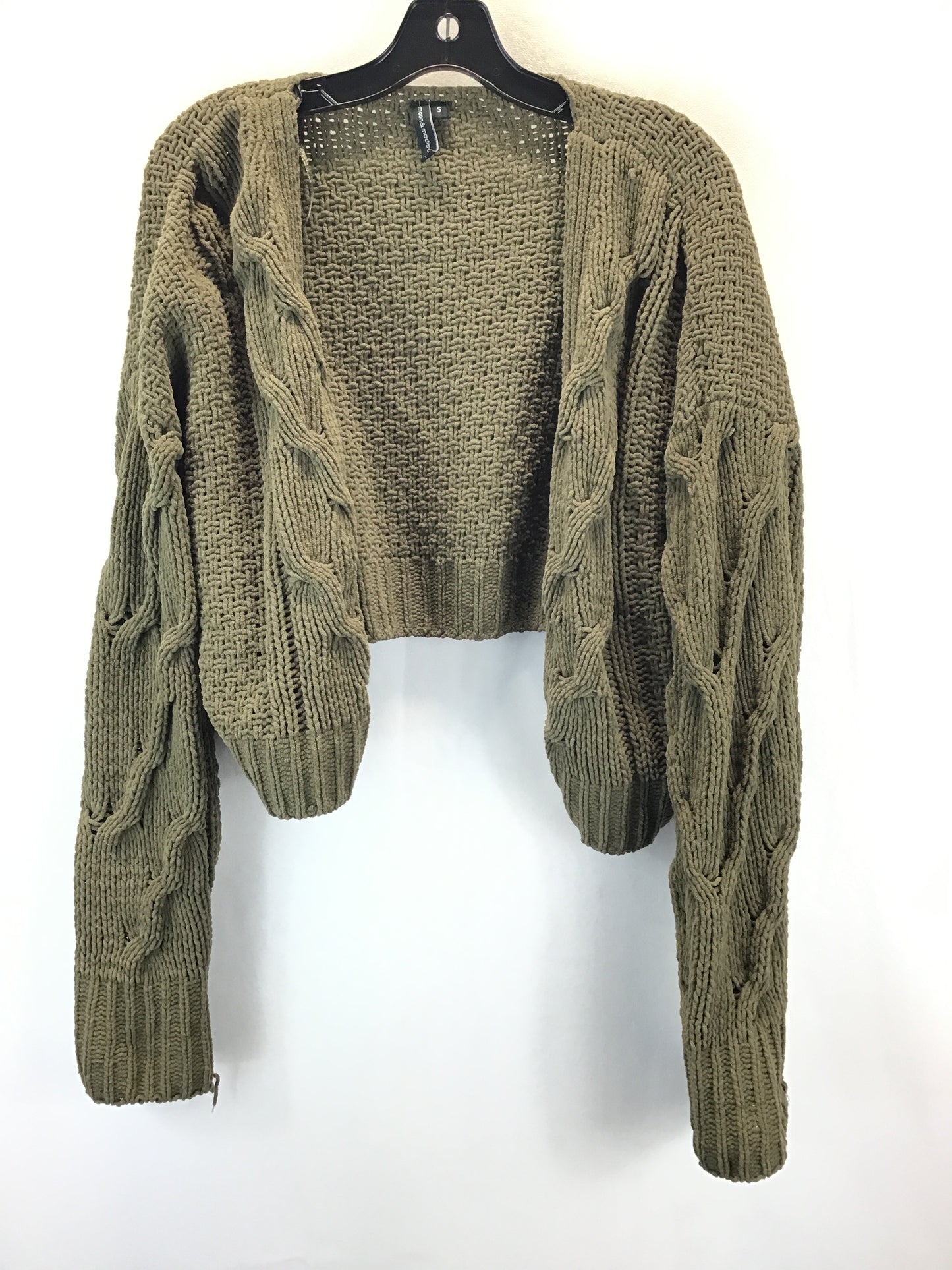 Sweater Cardigan By Clothes Mentor In Olive, Size: S