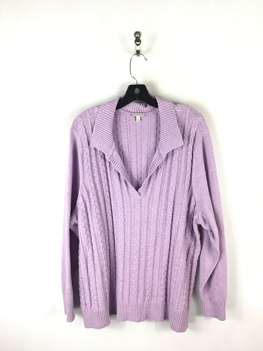 Sweater By Talbots O In Lavender, Size: 3x