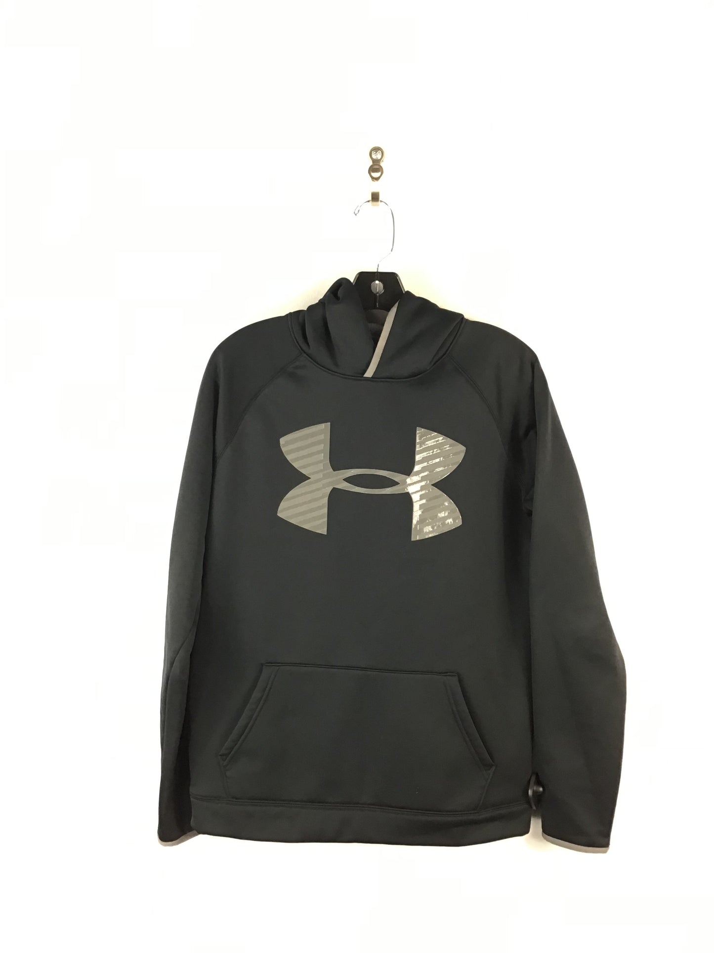 Athletic Sweatshirt Hoodie By Under Armour In Black Grey, Size: Xl