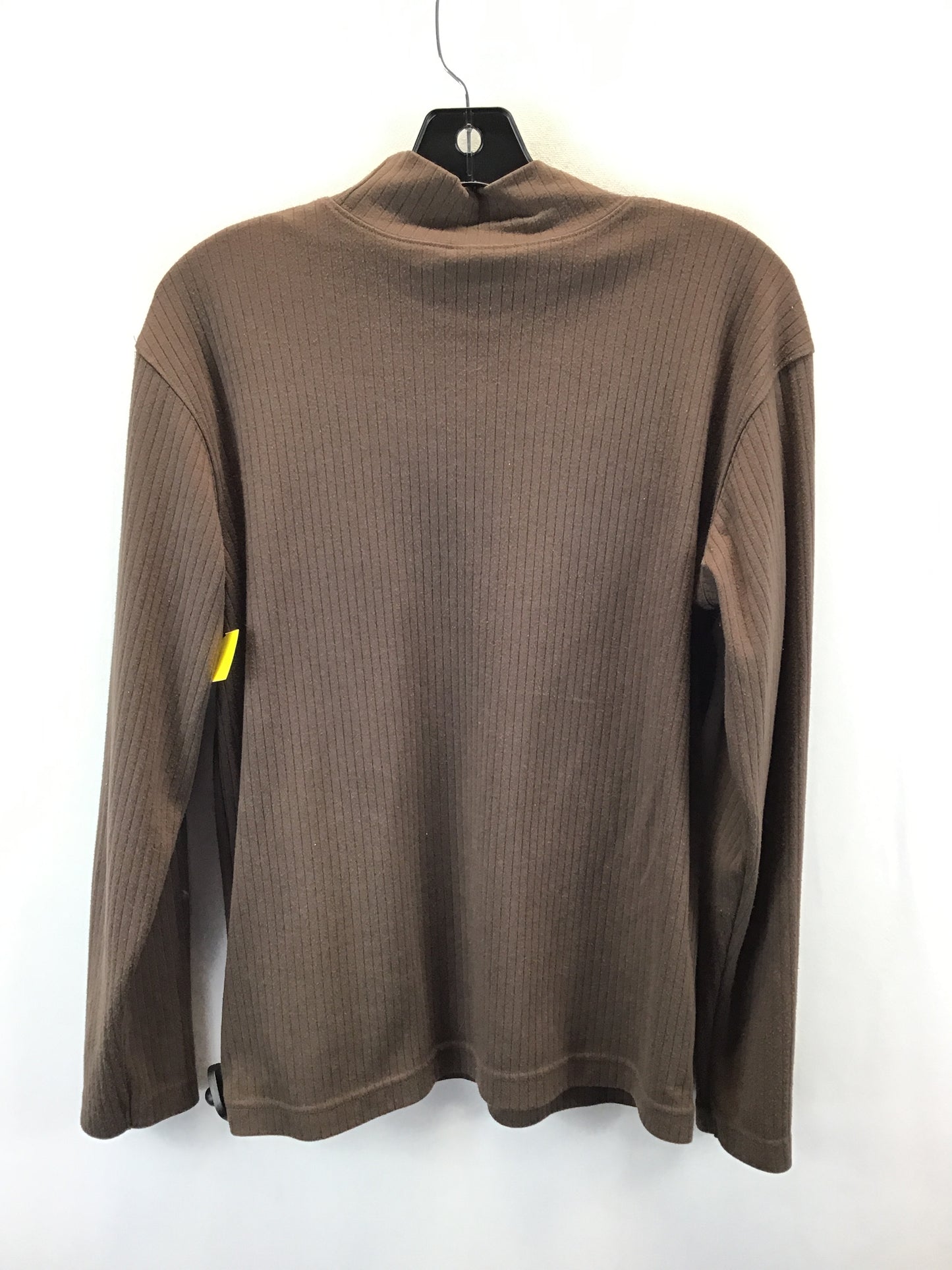 Top Long Sleeve Basic By Classic Elements In Brown, Size: S