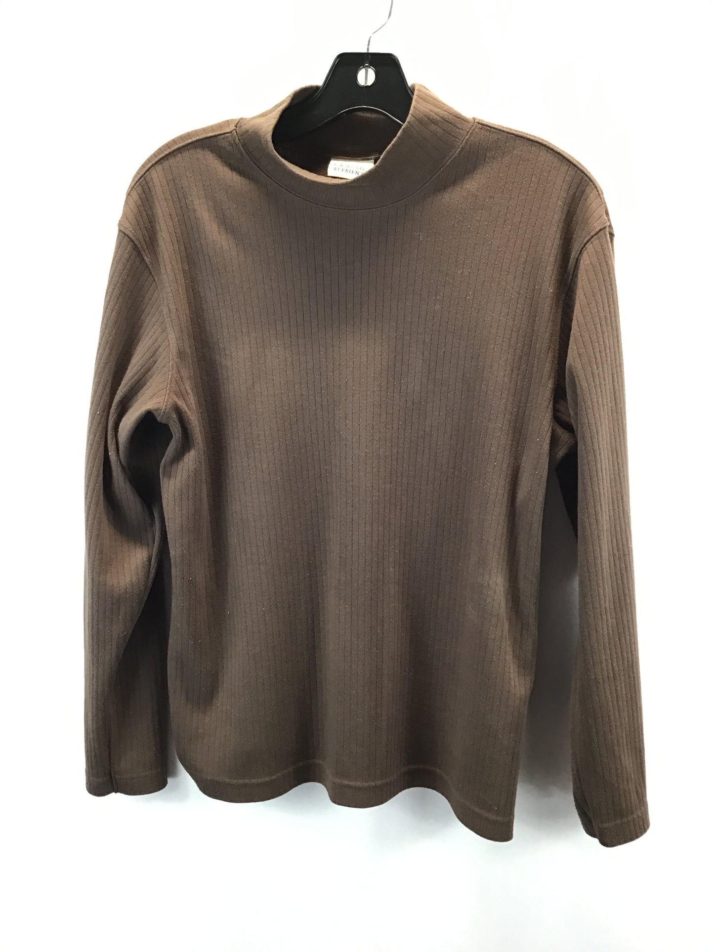 Top Long Sleeve Basic By Classic Elements In Brown, Size: S