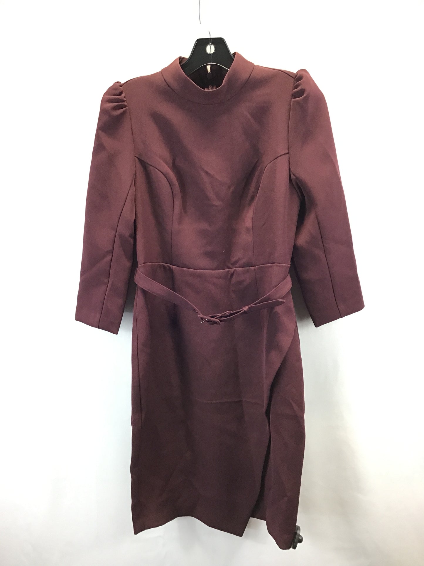 Dress Work By Express In Burgundy, Size: Petite   Small