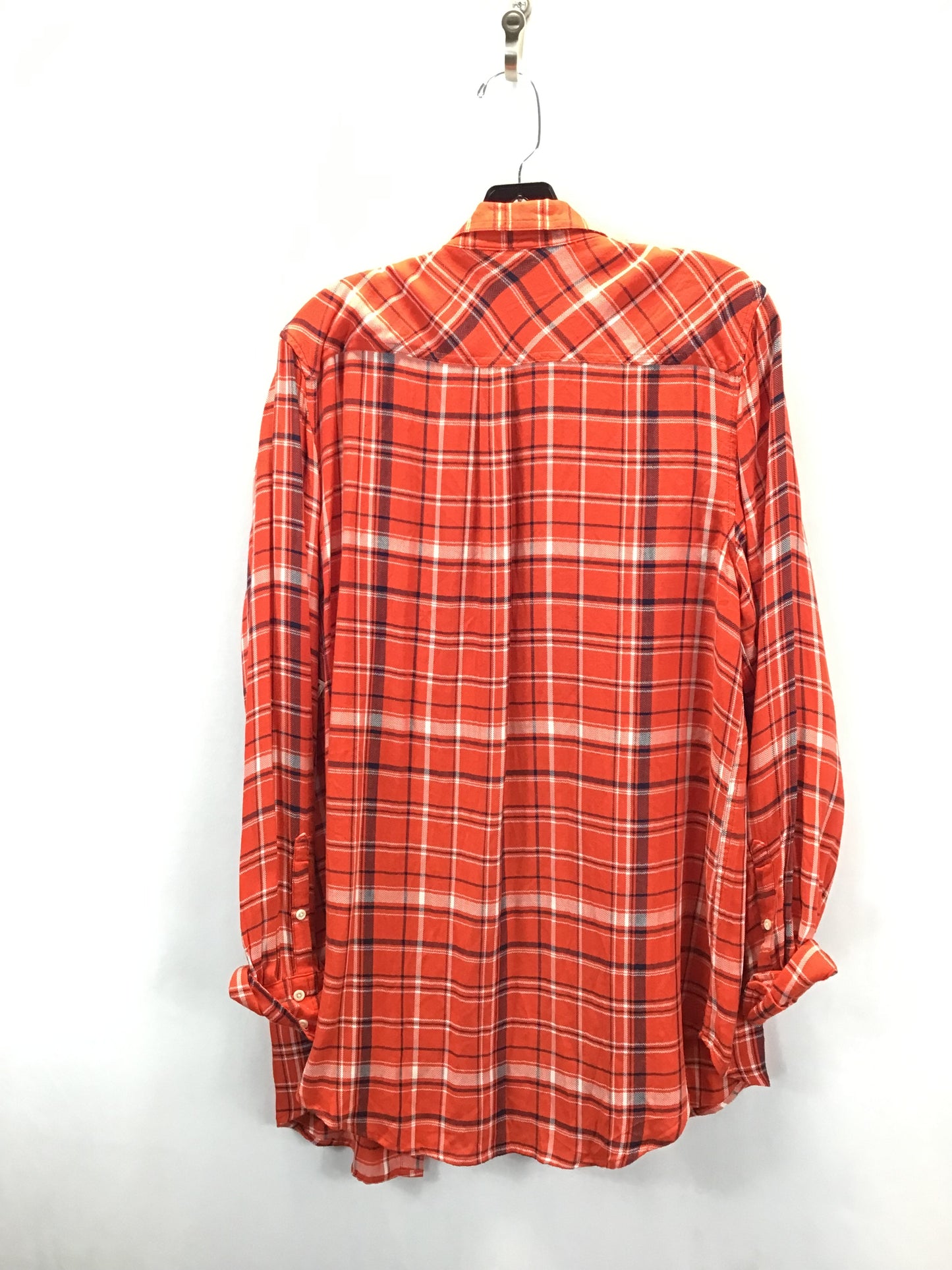 Top Long Sleeve By Clothes Mentor In Plaid, Size: Xxl