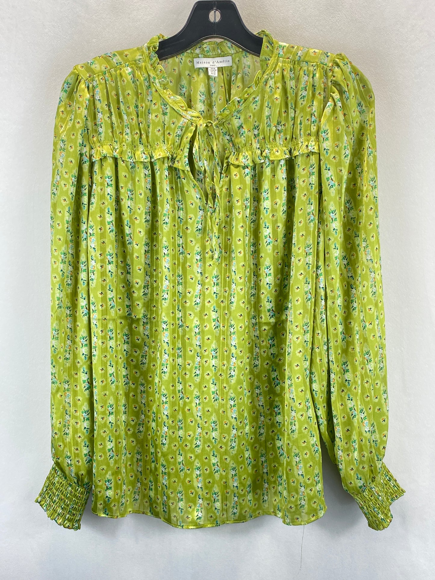 Green Top Long Sleeve Clothes Mentor, Size M