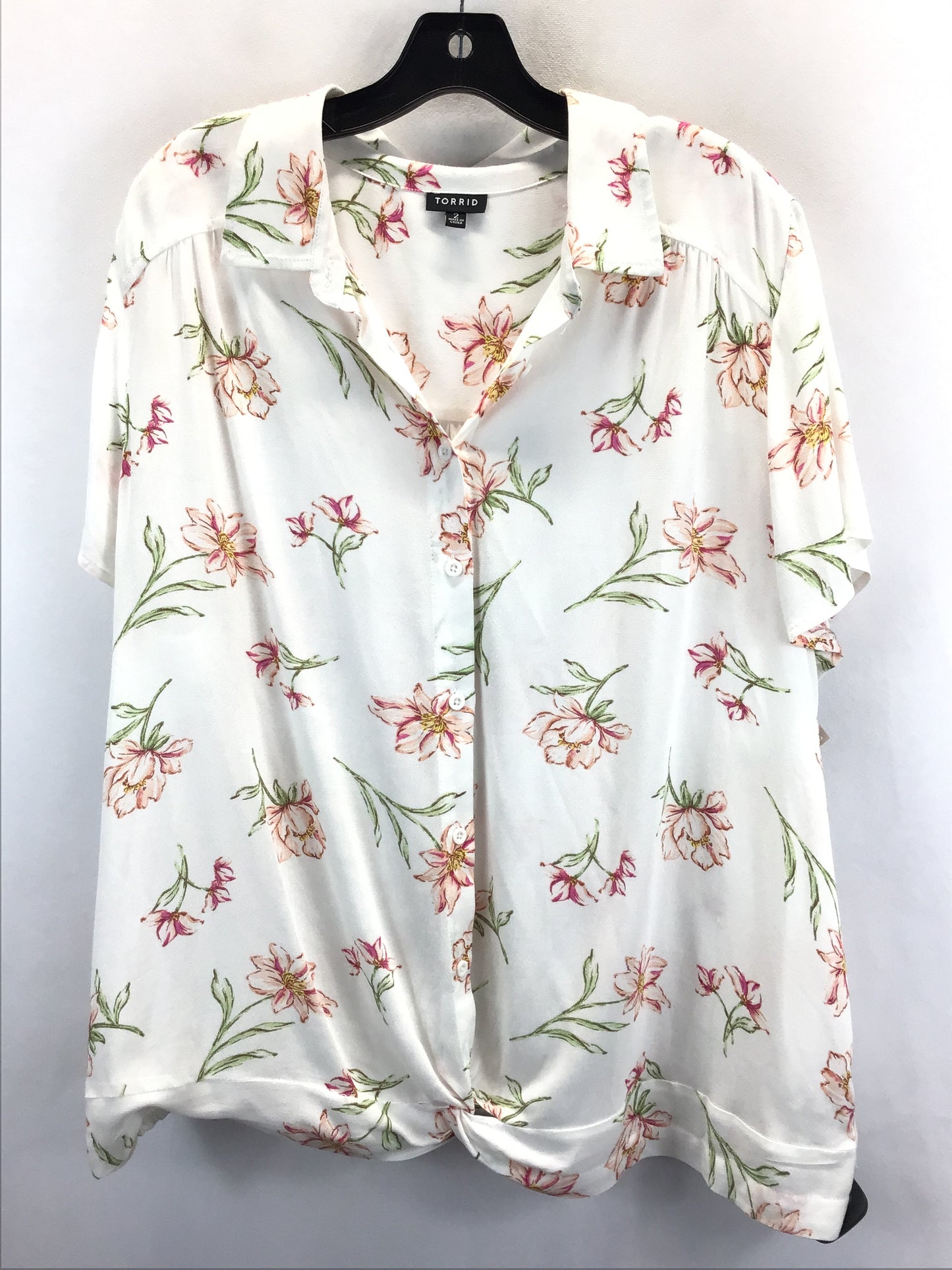 Floral Print Top 3/4 Sleeve Torrid, Size 2x