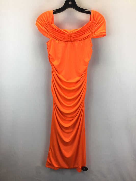 Orange Dress Casual Maxi Clothes Mentor, Size S