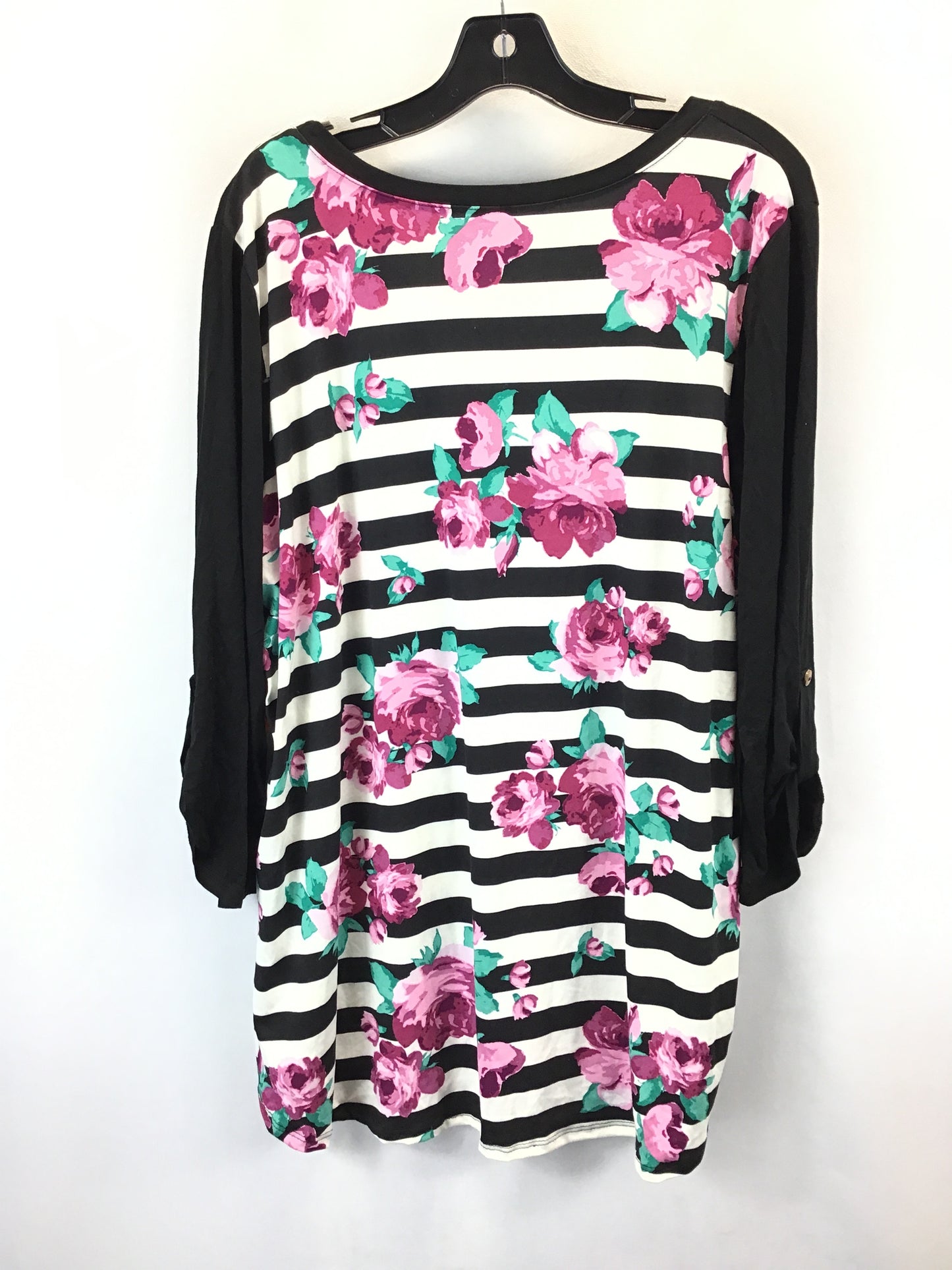 Top 3/4 Sleeve By Celeste In Floral Print, Size: 3x