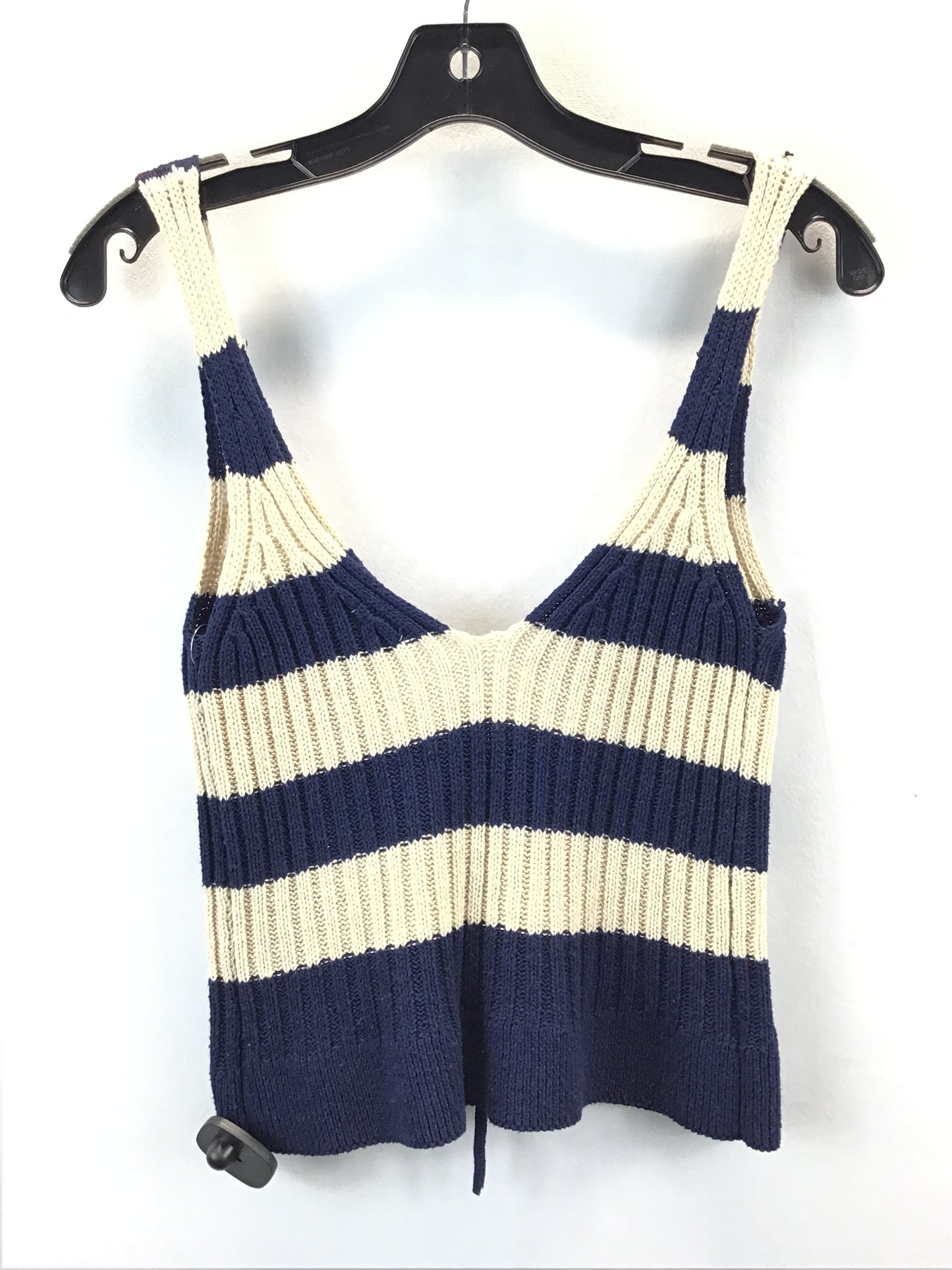 Blue & Cream Top Sleeveless En Creme, Size M