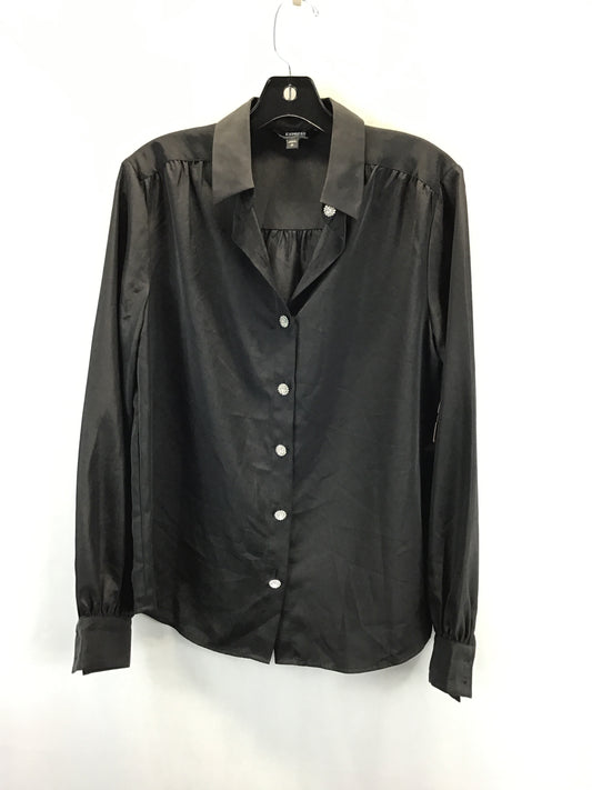 Blouse Long Sleeve By Express In Black, Size: Petite   S