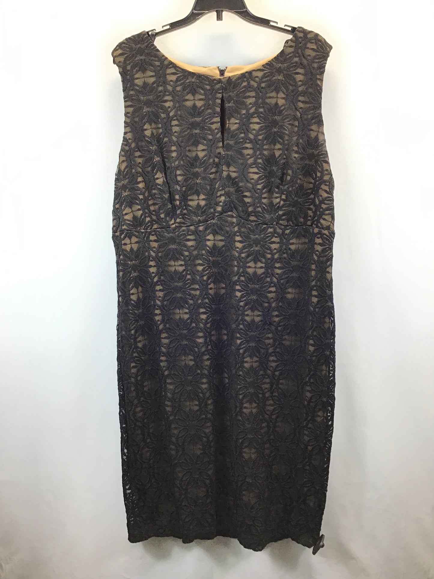 Black & Tan Dress Casual Midi Clothes Mentor, Size 2x