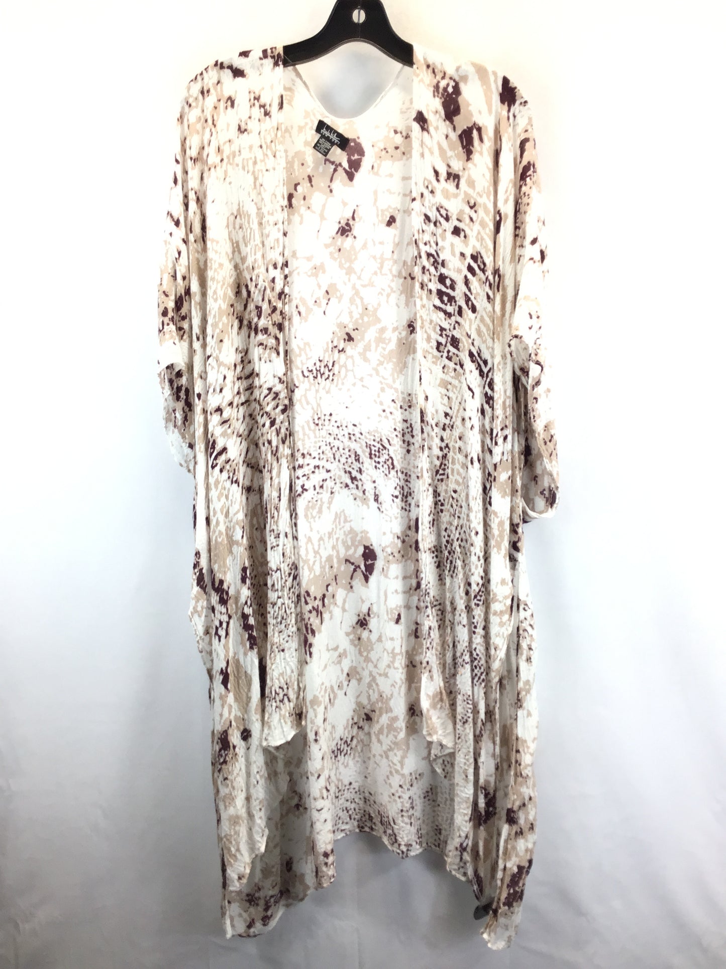 Brown & Cream Kimono Nicole Miller, Size Onesize