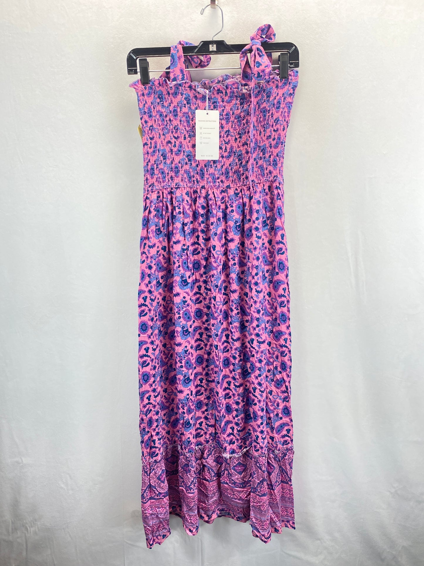 Pink & Purple Dress Casual Maxi Clothes Mentor, Size M