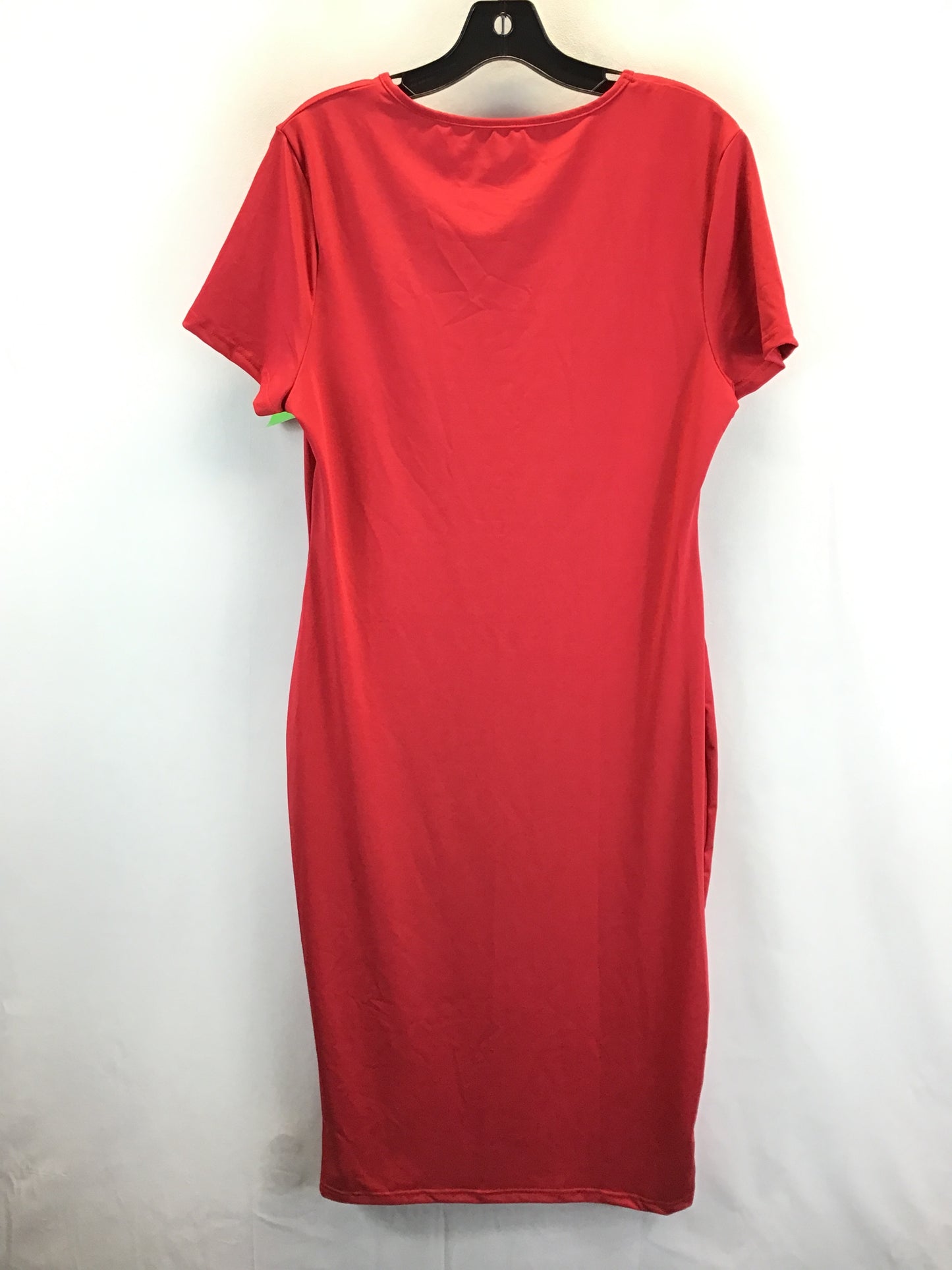 Red Dress Casual Midi Clothes Mentor, Size 2x