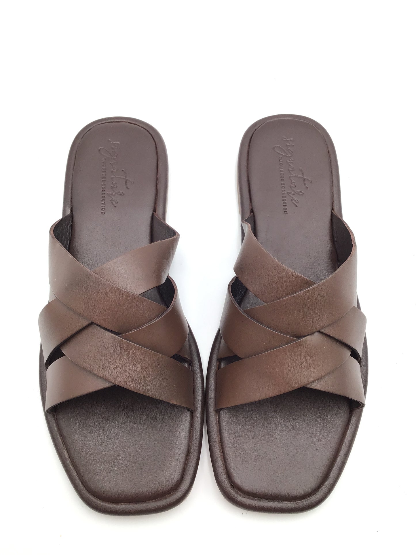 Sandals Flats By Signature Collection In Brown, Size: 10