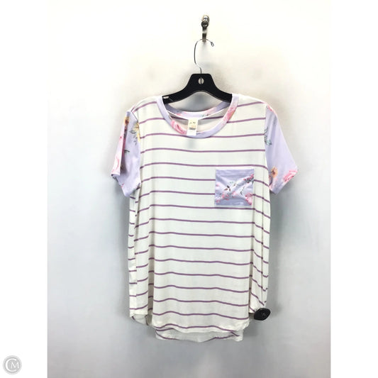 Top Short Sleeve By 7th Ray In Striped Pattern, Size: L