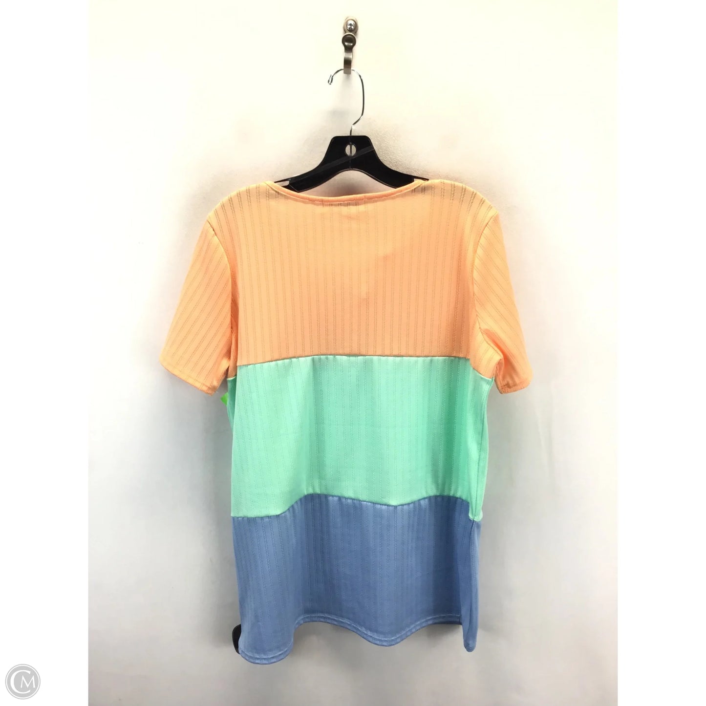 Top Short Sleeve By Haptics In Green & Orange, Size: L