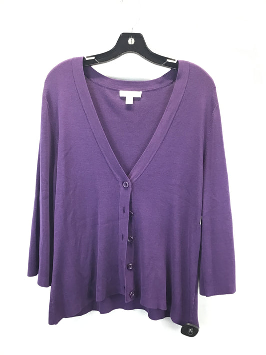 Sweater Cardigan By Coldwater Creek In Purple, Size: L