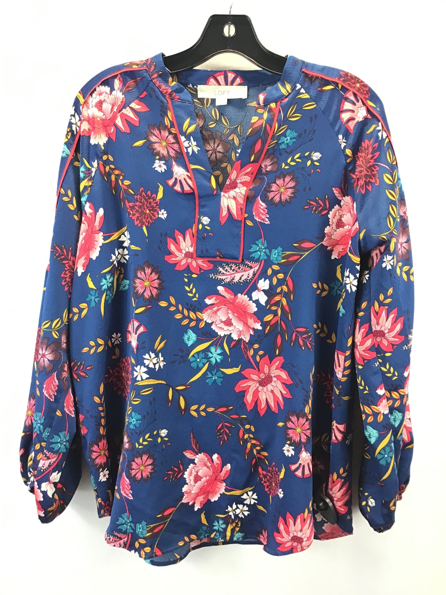 Top Long Sleeve By Loft In Floral Print, Size: M