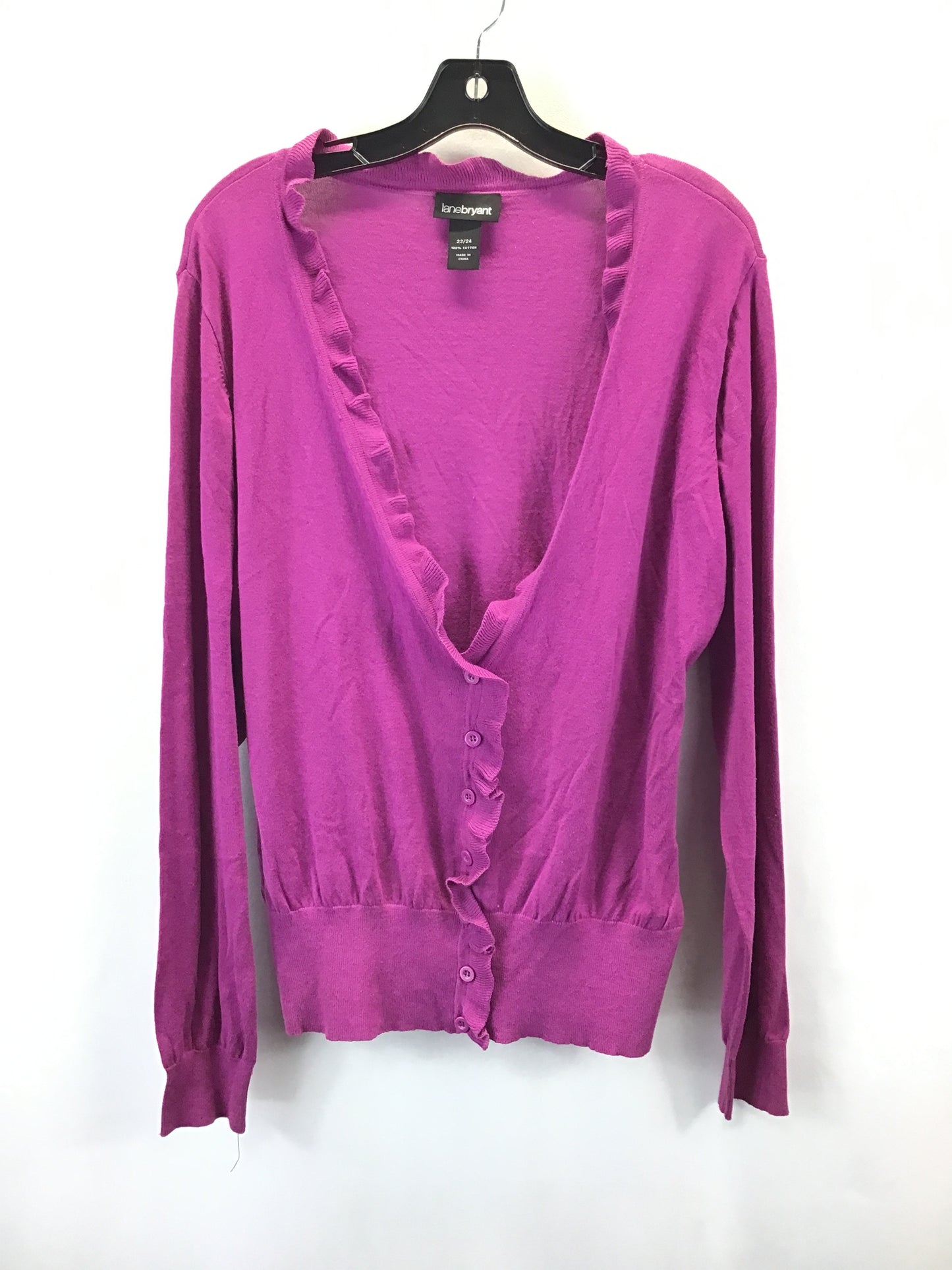 Cardigan By Lane Bryant In Purple, Size: 2x