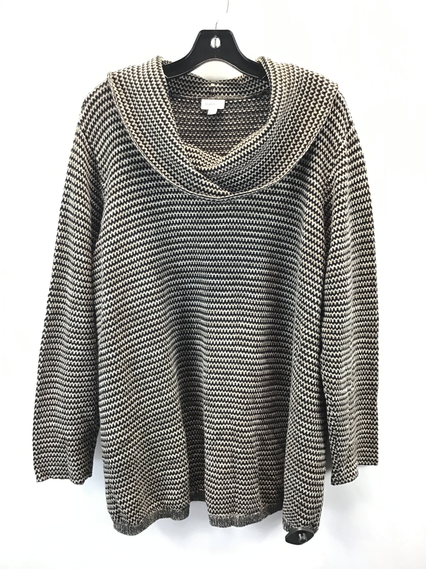 Sweater By Avenue In Black & Cream, Size: 3x