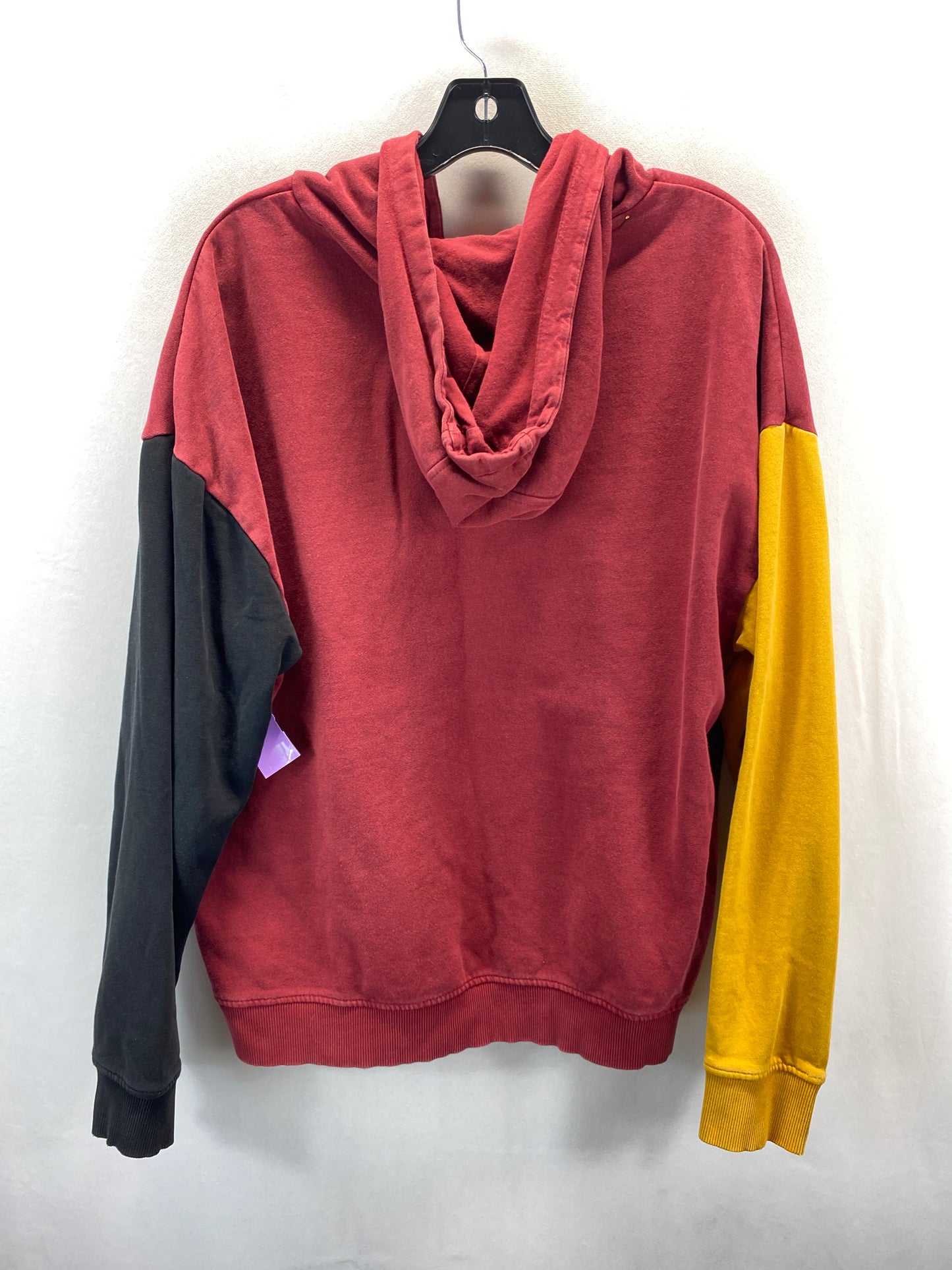 Sweatshirt Hoodie By Guess In Red & Yellow, Size: L