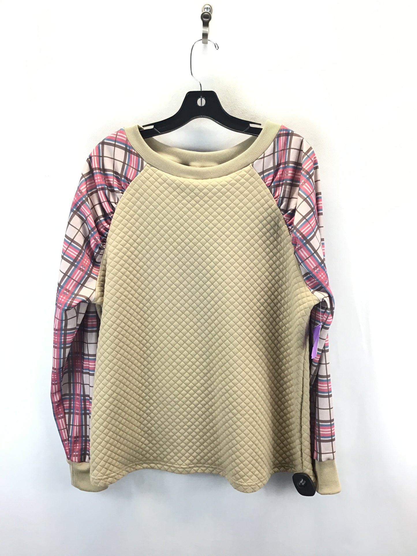 Sweatshirt Collar By Clothes Mentor In Tan, Size: L